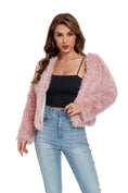 Load image into Gallery viewer, Pink Winter Coats Fleece Cropped Jacket