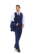 Load image into Gallery viewer, Navy Party Business Banquet 3 Piece Men Suits