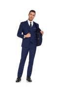 Load image into Gallery viewer, Navy Party Business Banquet 3 Piece Men Suits