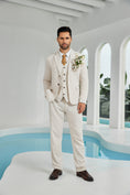 Charger l'image dans la visionneuse de la galerie, Beige Linen Beach Wedding Men Summer Suits (MORE CHOICE+)🔥