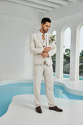 Charger l'image dans la visionneuse de la galerie, Beige Linen Beach Wedding Men Summer Suits (MORE CHOICE+)🔥