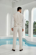 Charger l'image dans la visionneuse de la galerie, Beige Linen Beach Wedding Men Summer Suits (MORE CHOICE+)🔥