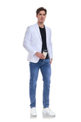 Charger l'image dans la visionneuse de la galerie, White Men's Two Button Blazer for Party, Wedding and Business