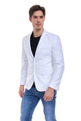 Charger l'image dans la visionneuse de la galerie, White Men's Two Button Blazer for Party, Wedding and Business