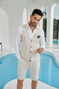 Charger l'image dans la visionneuse de la galerie, Beige Linen Beach Wedding Men Summer Suits (MORE CHOICE+)🔥