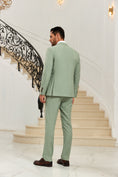 Load image into Gallery viewer, Peaked Lapel Green Modern 3 Pieces Men Suits 2589