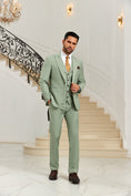 Load image into Gallery viewer, Peaked Lapel Green Modern 3 Pieces Men Suits 2589