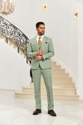 Load image into Gallery viewer, Peaked Lapel Green Modern 3 Pieces Men Suits 2589