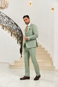 Load image into Gallery viewer, Peaked Lapel Green Modern 3 Pieces Men Suits 2589