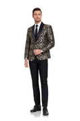 Charger l'image dans la visionneuse de la galerie, Golden Unique Patterned Men's Blazer for Party, Wedding and Business