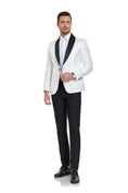 Load image into Gallery viewer, White Unique Patterned Men's Blazer for Party, Wedding and Business