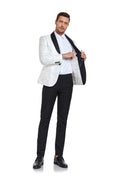 Load image into Gallery viewer, White Unique Patterned Men's Blazer for Party, Wedding and Business