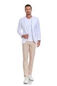 Load image into Gallery viewer, White Men's Two Button Blazer for Party, Wedding and Business