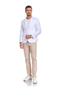 Load image into Gallery viewer, White Men's Two Button Blazer for Party, Wedding and Business
