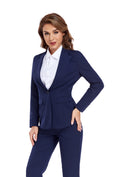 Load image into Gallery viewer, Navy Women's 2 Piece Office Work Suit Set