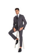 Load image into Gallery viewer, Plaid Men's 3 Piece Slim Fit Suits (MORE COLORS+)