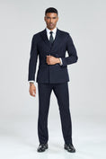 Load image into Gallery viewer, Royal Blue Stripe Men's 3 Piece Suits