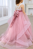 Bild in Galerie-Betrachter laden, Lace Applique Tulle Flower Girl Dress for Wedding