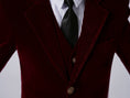 Load image into Gallery viewer, Burgundy Boys Bids Fit Single-Breasted Velvet Blazer