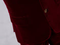 Cargar la imagen en la vista de la galería, Burgundy Velvet 5 Piece Boy's Formal Boys Suits