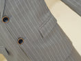 Cargar la imagen en la vista de la galería, Light Grey Striped Modern 5 Piece Boy's Formal Suits