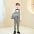 Cargar la imagen en la vista de la galería, Light Grey Striped Modern 5 Piece Boy's Formal Suits