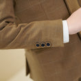 Charger l'image dans la visionneuse de la galerie, Dark Khaki Plaid Elegant 5 Piece Boys Suits