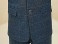 Load image into Gallery viewer, Navy Plaid Elegant 5 Piece Boys Suits