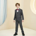 Charger l'image dans la visionneuse de la galerie, Dark Grey Striped Modern 5 Piece Boy's Formal Suits