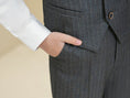 Load image into Gallery viewer, Dark Grey Striped Modern 4 Piece Boy's Formal Suits