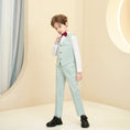 Load image into Gallery viewer, Mint Green Plaid Elegant Formal 4 Piece Boys Suits