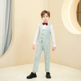 Load image into Gallery viewer, Mint Green Plaid Elegant Formal 4 Piece Boys Suits