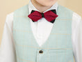 Cargar la imagen en la vista de la galería, Mint Green Plaid Elegant Formal 5 Piece Boys Suits