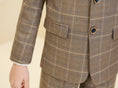 Load image into Gallery viewer, Khaki Plaid Elegant 5 Piece Boys Suits