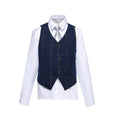 Charger l'image dans la visionneuse de la galerie, Blue Plaid Elegant 5 Piece Boys Suits