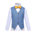 Load image into Gallery viewer, Light Blue Plaid Elegant Formal 5 Piece Boys Suits