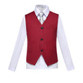 Load image into Gallery viewer, Burgundy Custom Fit Slim 4 Piece Boy's Formal Suits With Vest+Pants+Shirt+Tie