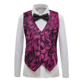 Charger l'image dans la visionneuse de la galerie, Fuchsia Unique Patterned Party Banquet 5 Piece Boys Suits