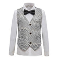 Cargar la imagen en la vista de la galería, Grey Unique Patterned Party Banquet 5 Piece Boys Suits