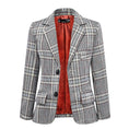 Load image into Gallery viewer, Grey and White Plaid Elegant Formal 5 Piece Boys Suits