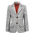 Cargar la imagen en la vista de la galería, Grey Unique Patterned Party Banquet 5 Piece Boys Suits