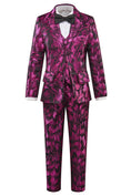 Charger l'image dans la visionneuse de la galerie, Fuchsia Unique Patterned Party Banquet 5 Piece Boys Suits