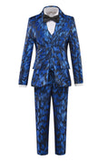 Load image into Gallery viewer, Blue Unique Patterned Party 5 Piece Boys Suits