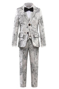 Load image into Gallery viewer, White Unique Patterned Party 5 Piece Boys Suits