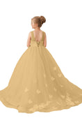 Load image into Gallery viewer, Flower Girl Dresses Applique Tulle Pageant Princess Gown
