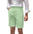 Charger l'image dans la visionneuse de la galerie, Seersucker Striped Expandable Waist Men's Summer Shorts