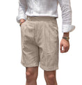 Charger l'image dans la visionneuse de la galerie, Seersucker Striped Expandable Waist Men's Summer Shorts