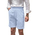Charger l'image dans la visionneuse de la galerie, Seersucker Striped Expandable Waist Men's Summer Shorts