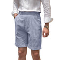 Charger l'image dans la visionneuse de la galerie, Seersucker Striped Expandable Waist Men's Summer Shorts