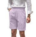 Charger l'image dans la visionneuse de la galerie, Seersucker Striped Expandable Waist Men's Summer Shorts